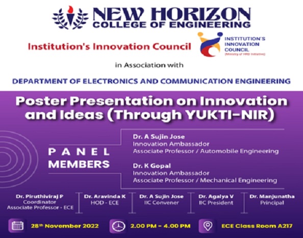 Poster Presentation on Innovation and Ideas (Through YUKTI-NIR)
