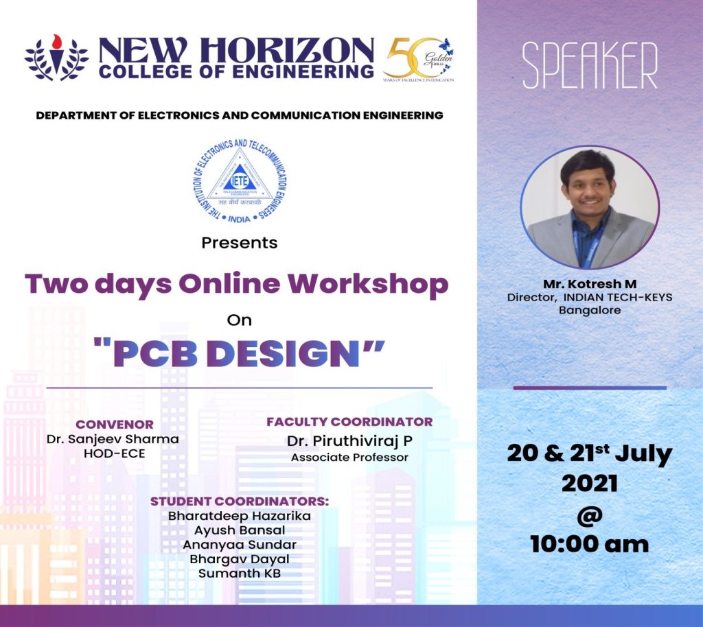 Two Days Online Workshop on “PCB Design”